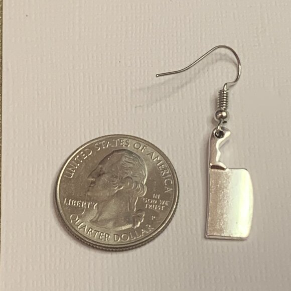 Cleaver Earring, Knife Earring, Cooking Earring, Chef Earring, Halloween Earring - Picture 4 of 6